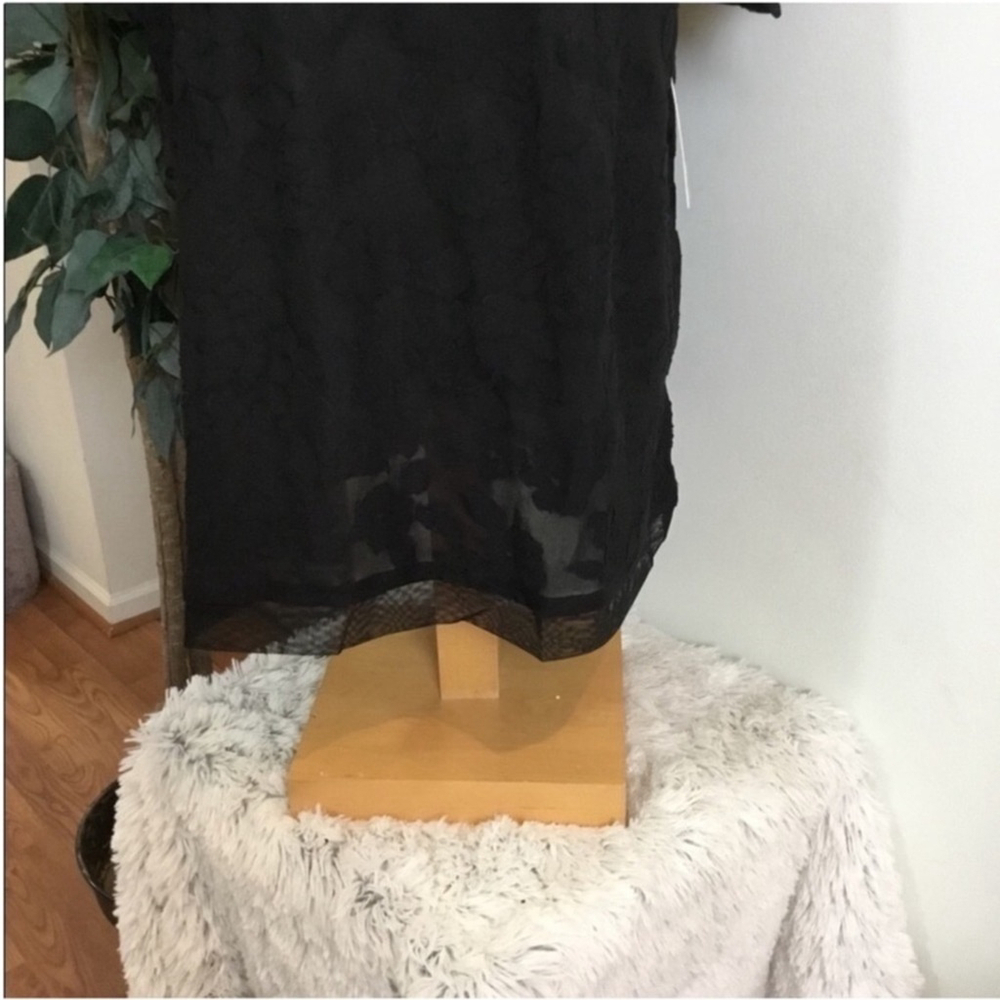 Evri textured floral short sleeve tee Woman’s size 1X plus mineral black - Picture 6 of 12